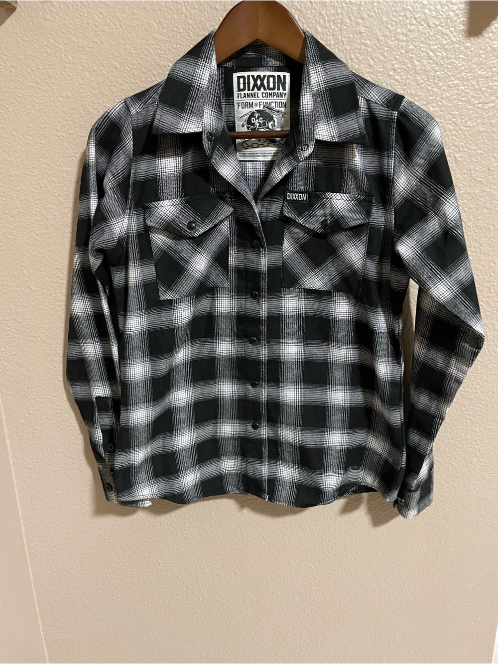 DIXXON Black & White Plaid Button-Up Flannel